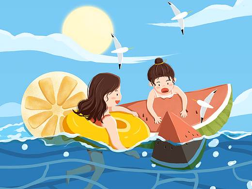 夏至 立夏 二十四节气 大海 西瓜