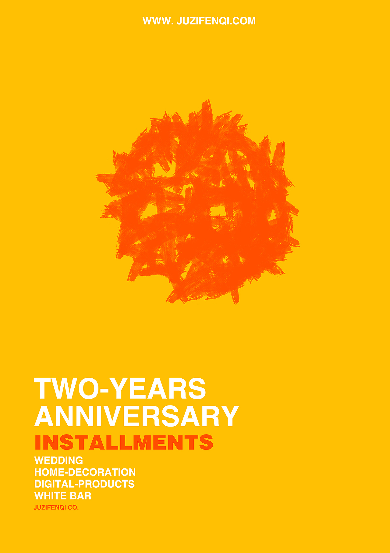 桔子分期两周年海报英文版