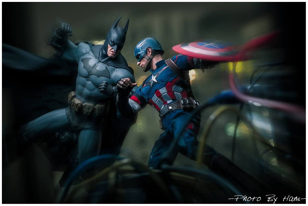 hot toys- 蝙蝠侠 vs 美国队长|摄影|修图/后期|hansplay - 原创作品