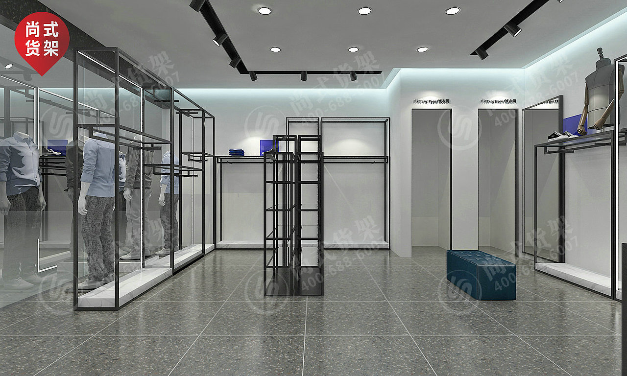 不锈钢拉丝闪光银货架随心调款式新颖可做带灯系列