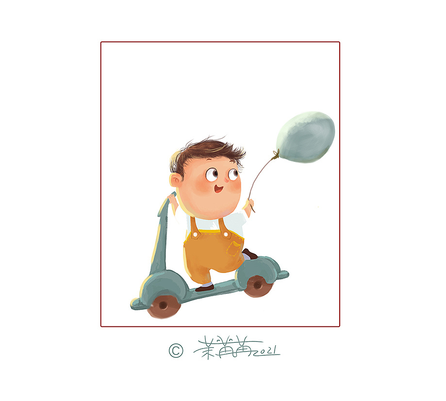 滑板车的快乐,插画记录日常