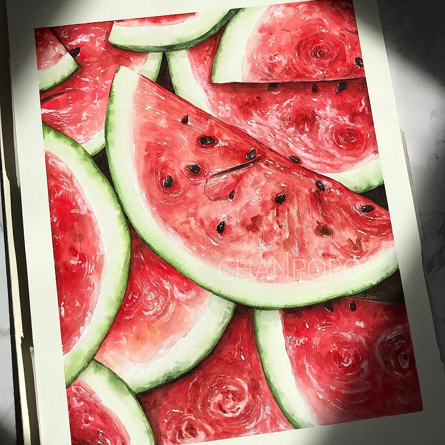 · watermelon（圖ZMTY5NzY1NDAw） - 創(chuàng)作習作 - 站酷設計師POPOCHAN_原創(chuàng)素材 - 站酷ZCOOL