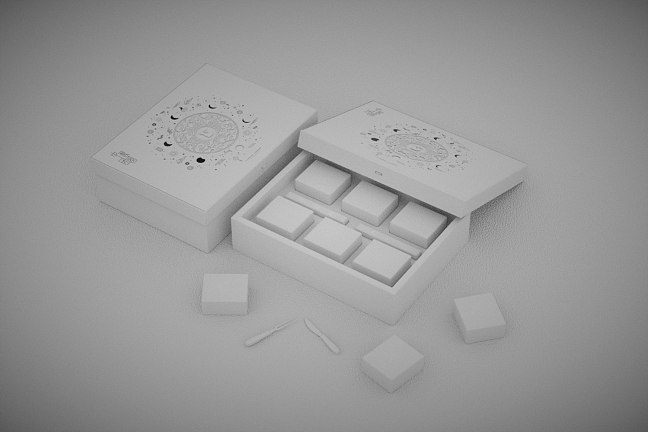 中秋月饼盒C4D建模渲染