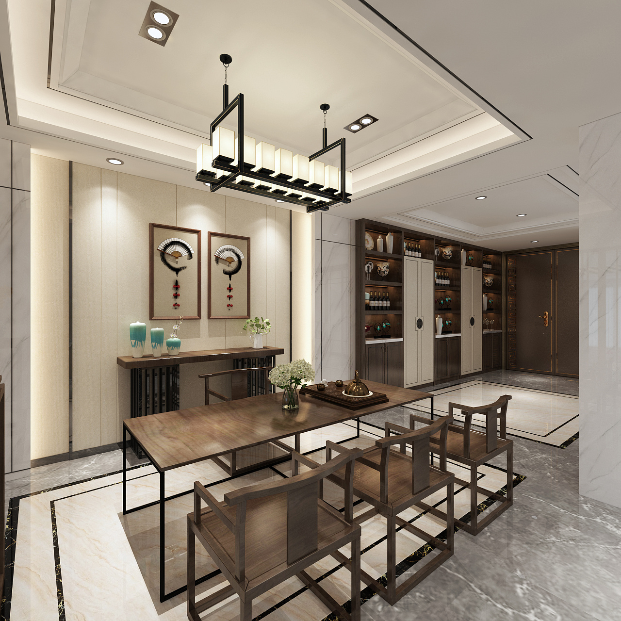 极简现代 客餐厅 - 效果图交流区-建E室内设计网