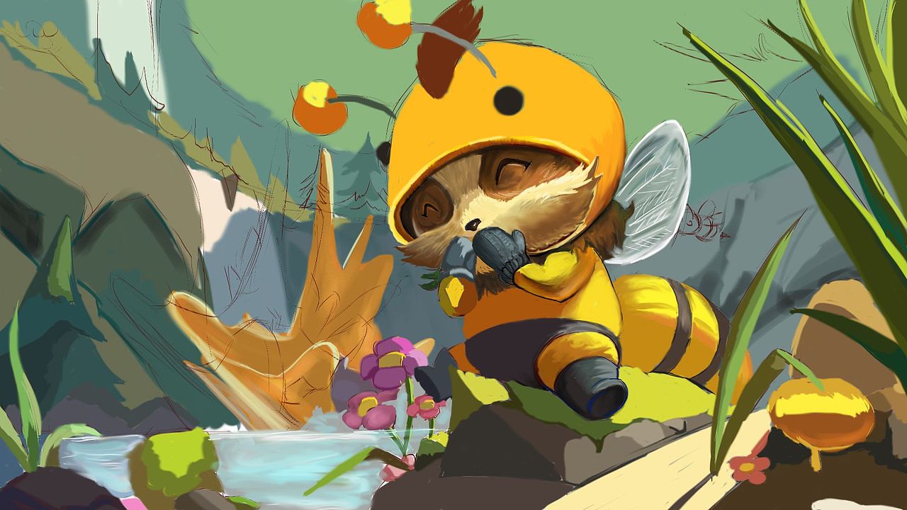 小蜜蜂提莫临摹含步骤