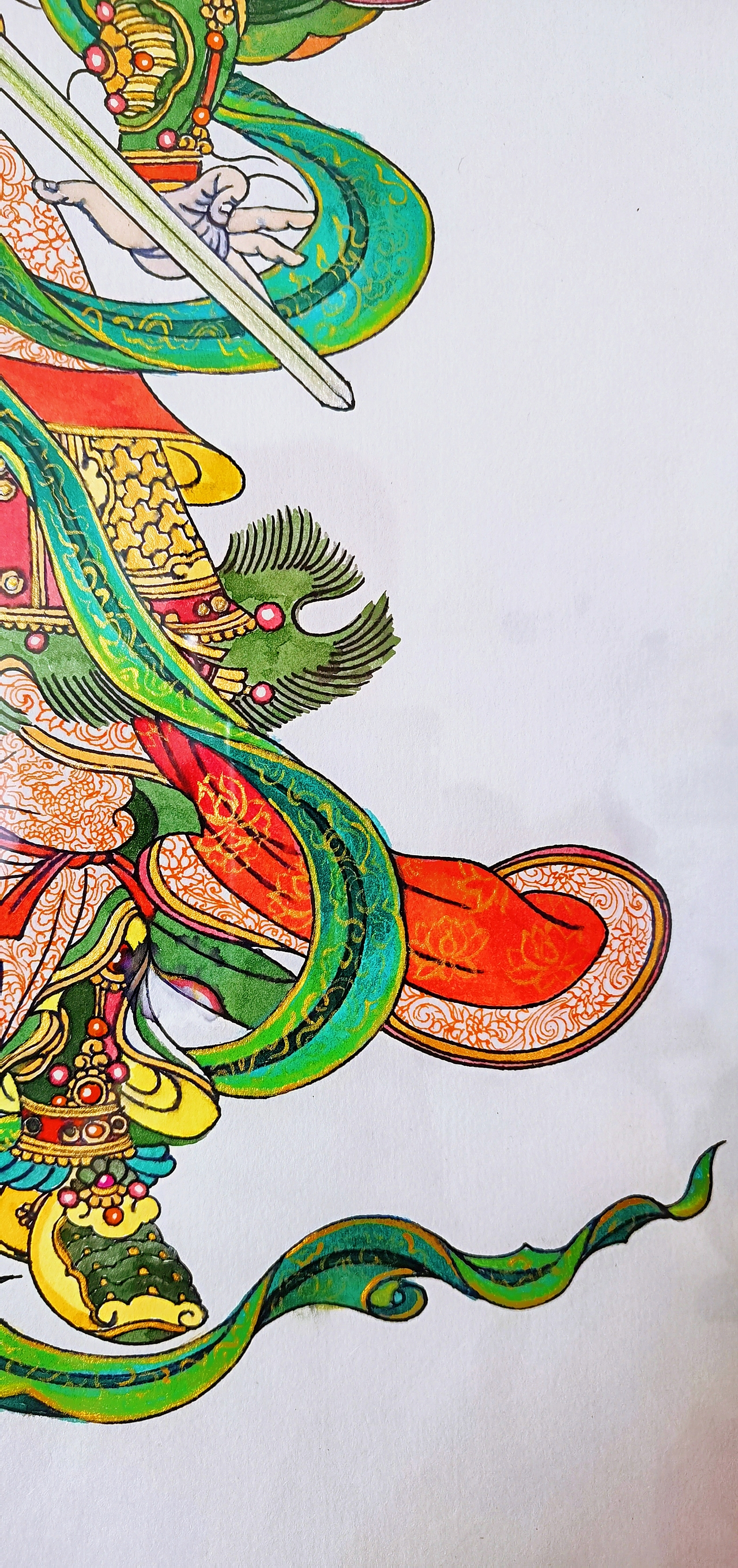 手绘国风之西方广目天王