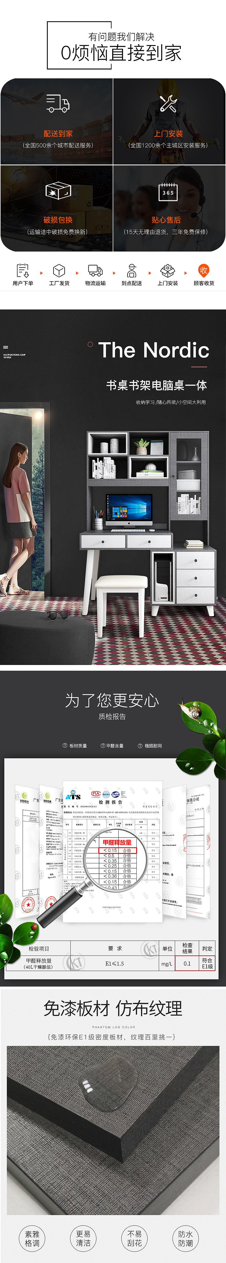 北歐電腦桌書桌一體詳情（圖ZMjEzNzI1NTQw） - 海報 - 站酷設(shè)計師今天不加班原創(chuàng)素材 - 站酷ZCOOL