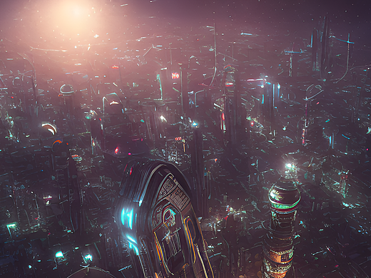 #站酷夢(mèng)筆#夜晚，城市，星球，科技，宇航員，未來（個(gè)人主頁-ZNjM1MTI2NDA=） - AI作品 - 站酷設(shè)計(jì)師Z462097527原創(chuàng)素材 - 站酷ZCOOL