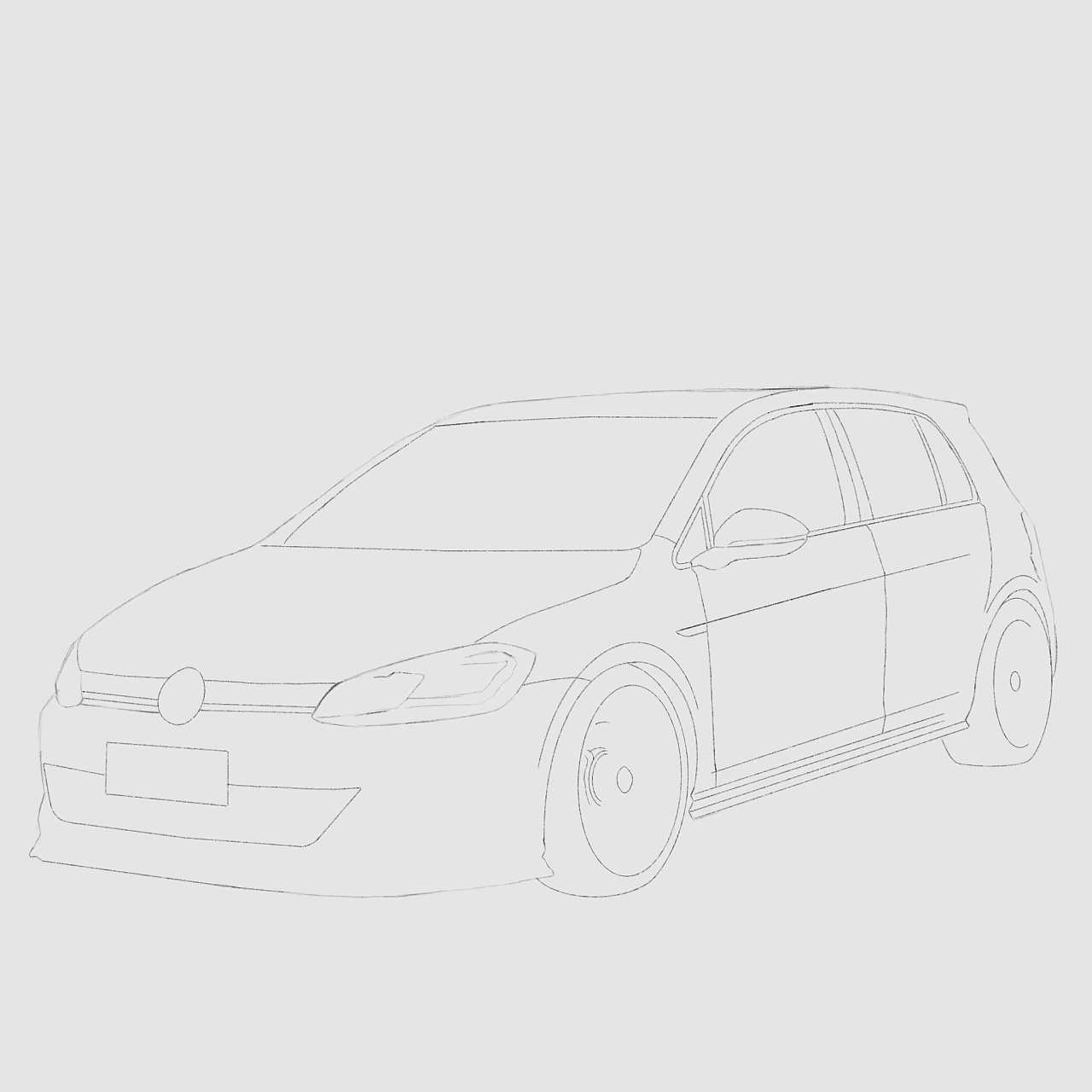 汽车作品——一汽大众gti|插画|商业插画|啾咪康 - 原创作品 - 站酷