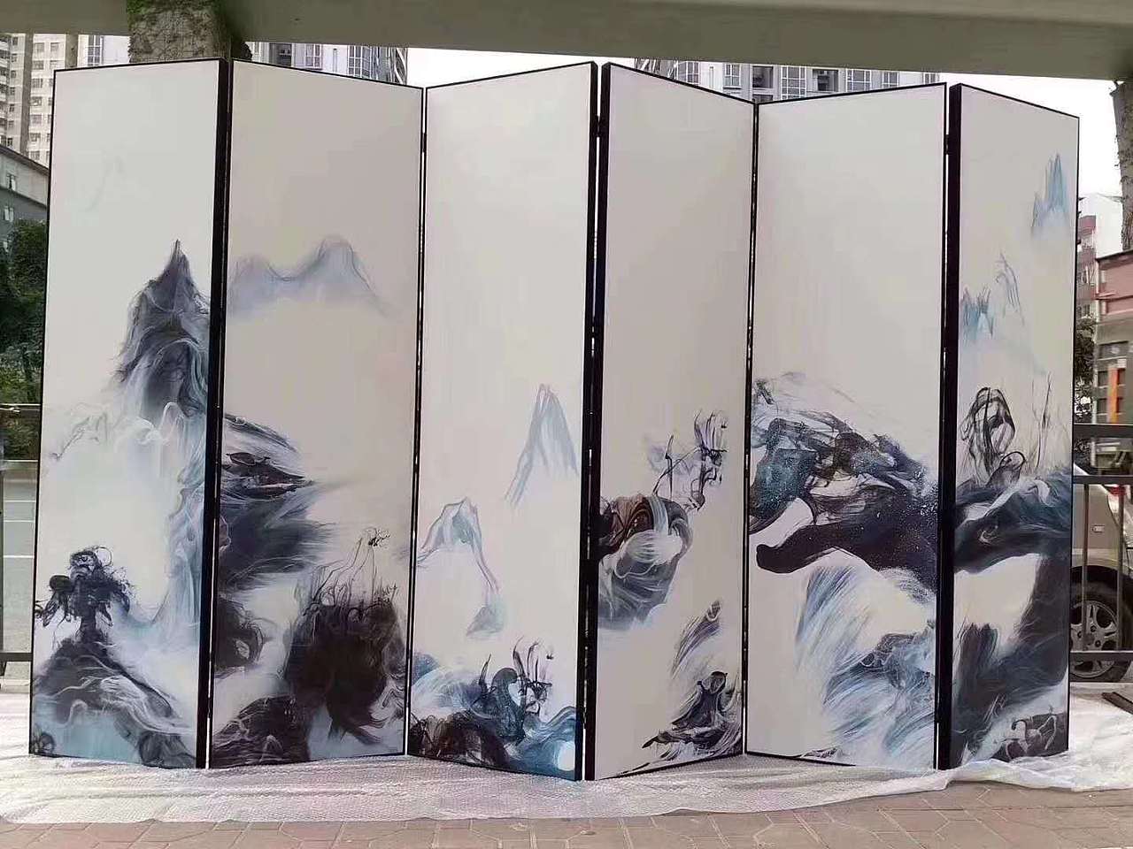 高级屏风实拍图 