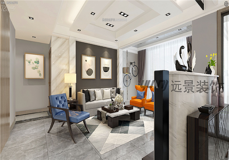 重庆远景装饰案例-悦来公园大道装修案例-北欧现代风格