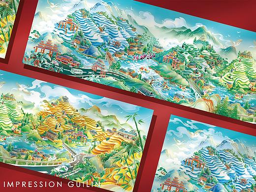 印象桂林长卷插画系列
