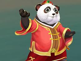 棋牌熊猫卡通角色