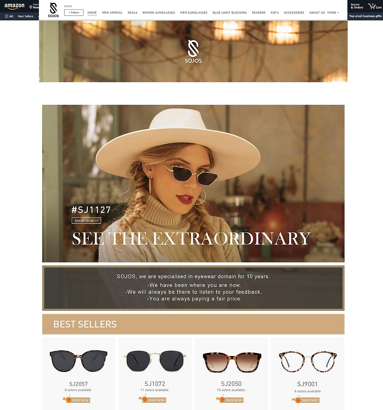 眼镜亚马逊首页店铺装修