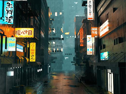 赛博朋克街道（个人主页-ZNTA5MDM0NTI=） - 场景 - 站酷设计师JW_CHOU原创素材 - 站酷ZCOOL