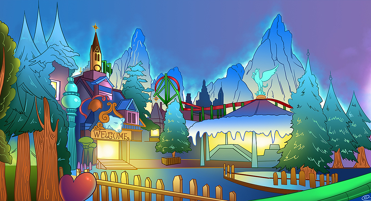 世界之城长图插画