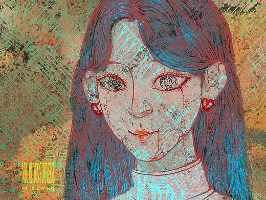 《芯姬》插画风格摸索期作品——毛笔勾线+PS上色