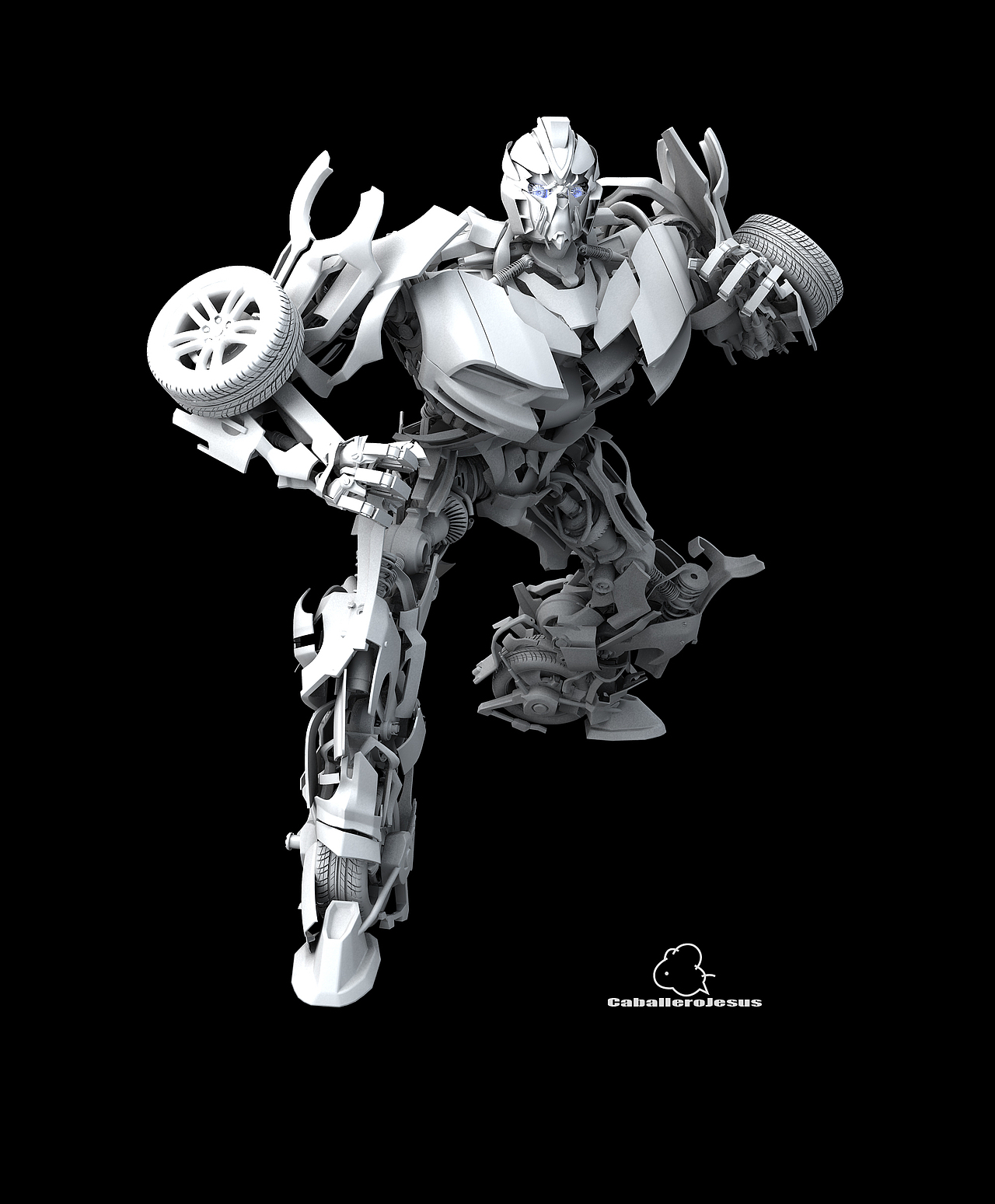 3d自制变形金刚"钻头"