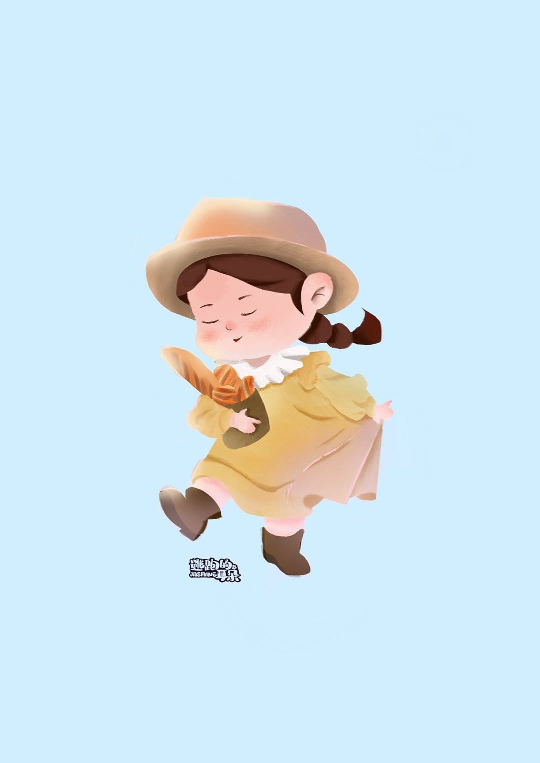 猪猪女孩（图ZMjc2ODUzMjYw） - 儿童插画 - 站酷设计师逃跑的耳朵原创素材 - 站酷ZCOOL