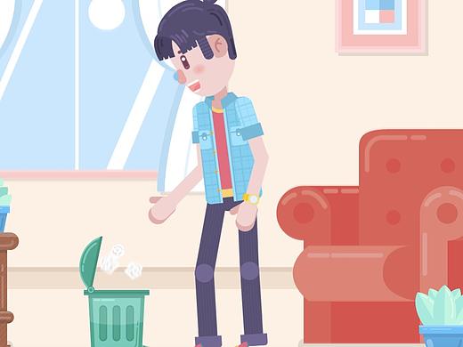 MG动画，人物场景切换