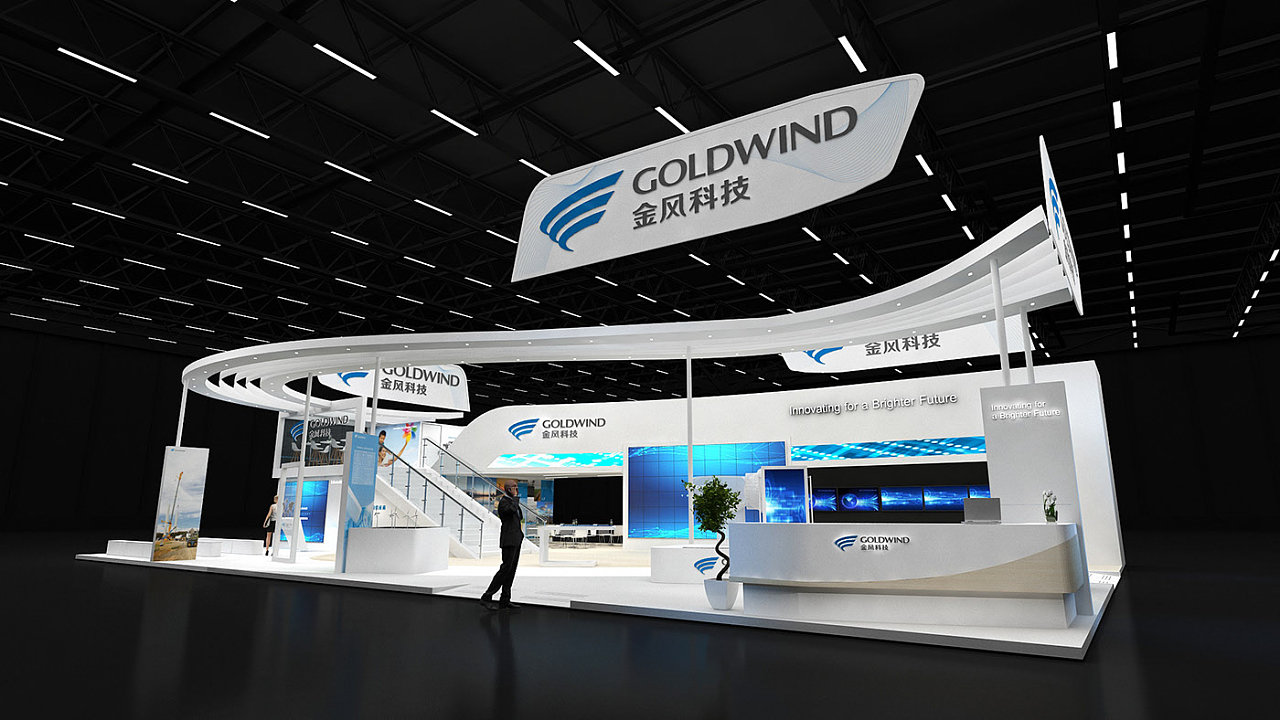金风科技展位展会设计3d效果图|三维|其他三维|不求人_ph - 原创作品 