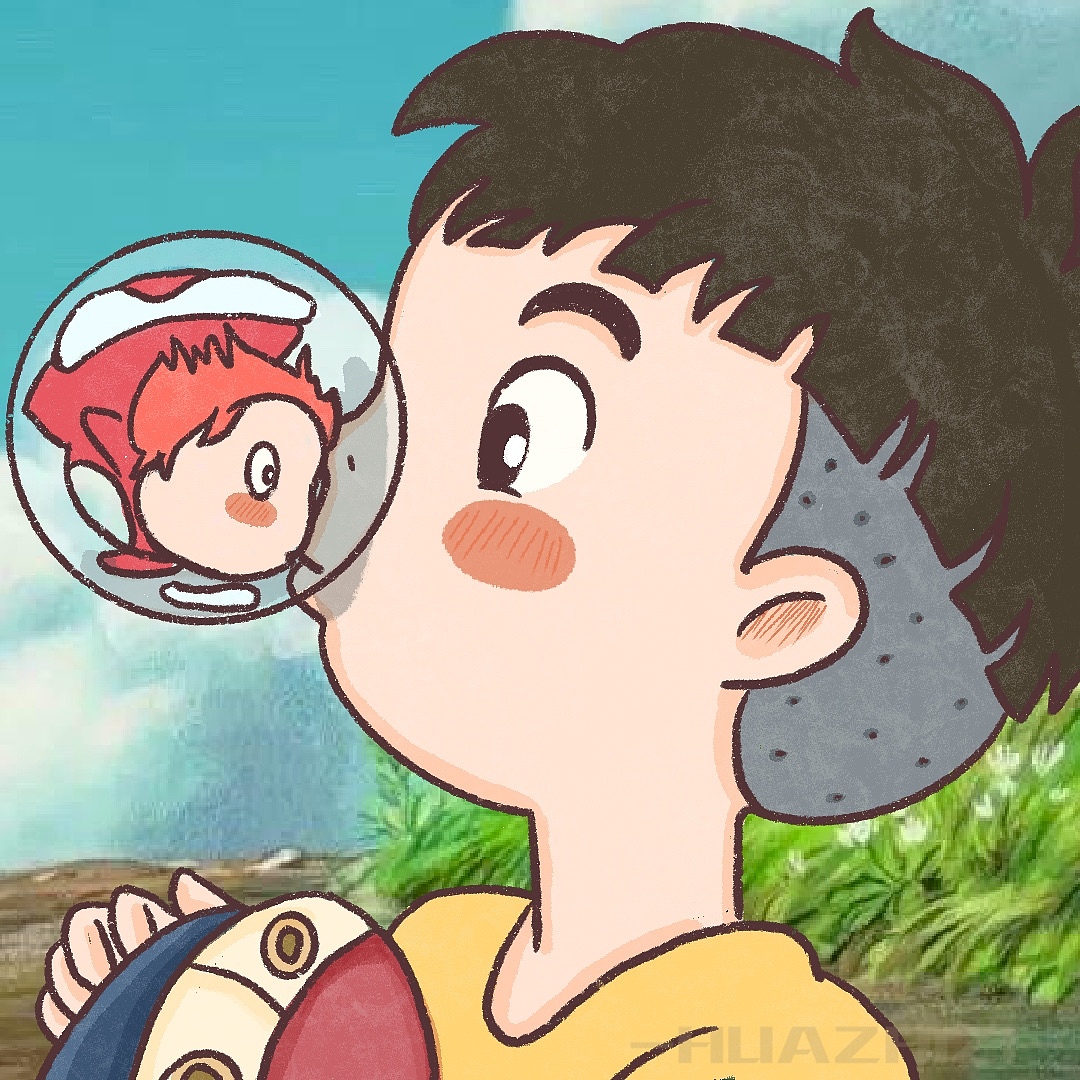 超可爱的情侣头像,波妞喜欢宗介