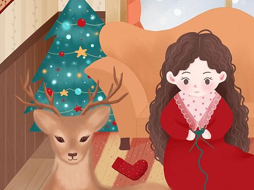 圣诞小插画（个人主页-ZNDQ3MDk1NTY=） - 创作习作 - 站酷设计师晚霜暮雪原创素材 - 站酷ZCOOL