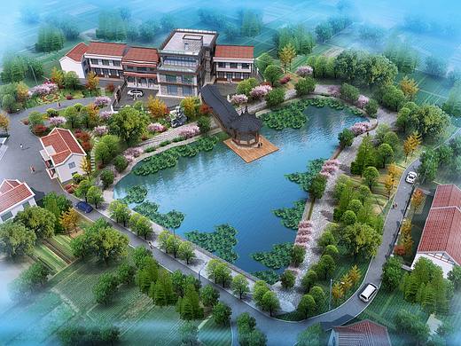 室外景观鸟瞰效果图