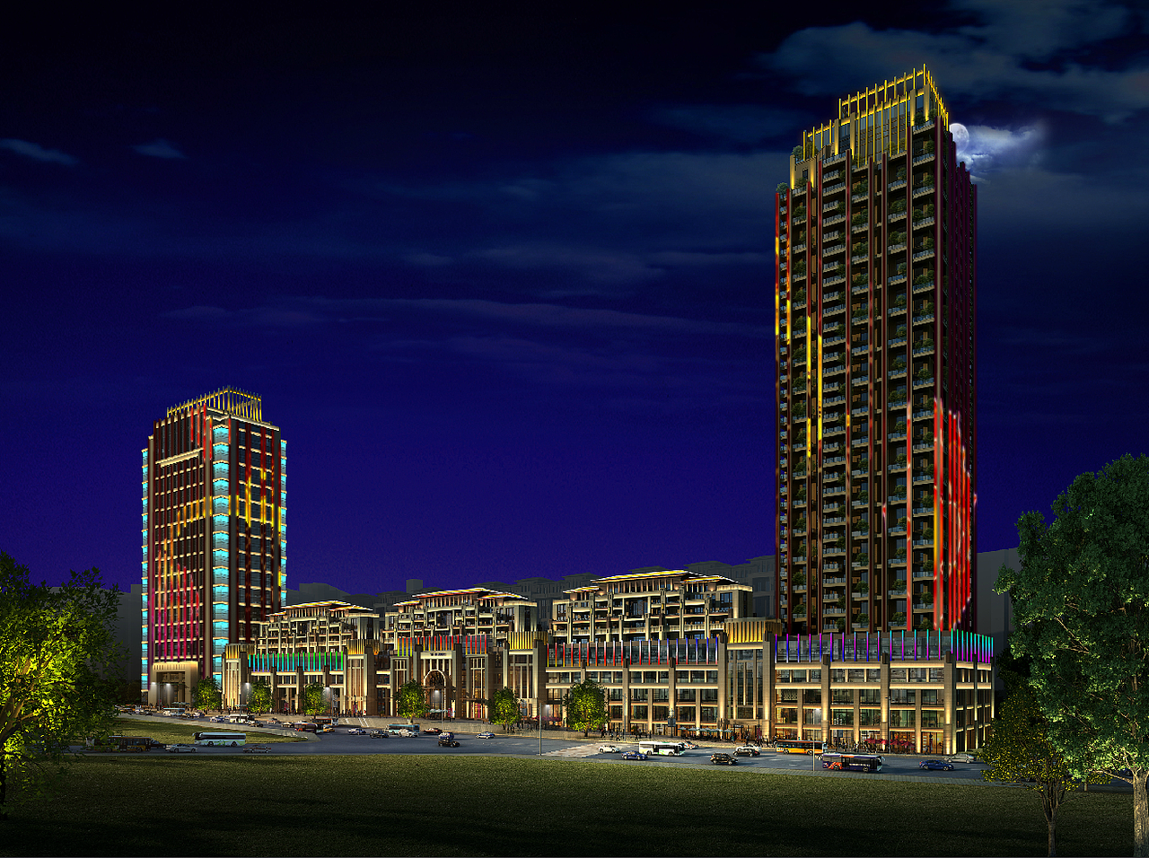 大型住宅楼亮化设计（图ZMjk4NjI4Nzk2） - 景观设计 - 站酷设计师怕吵原创素材 - 站酷ZCOOL