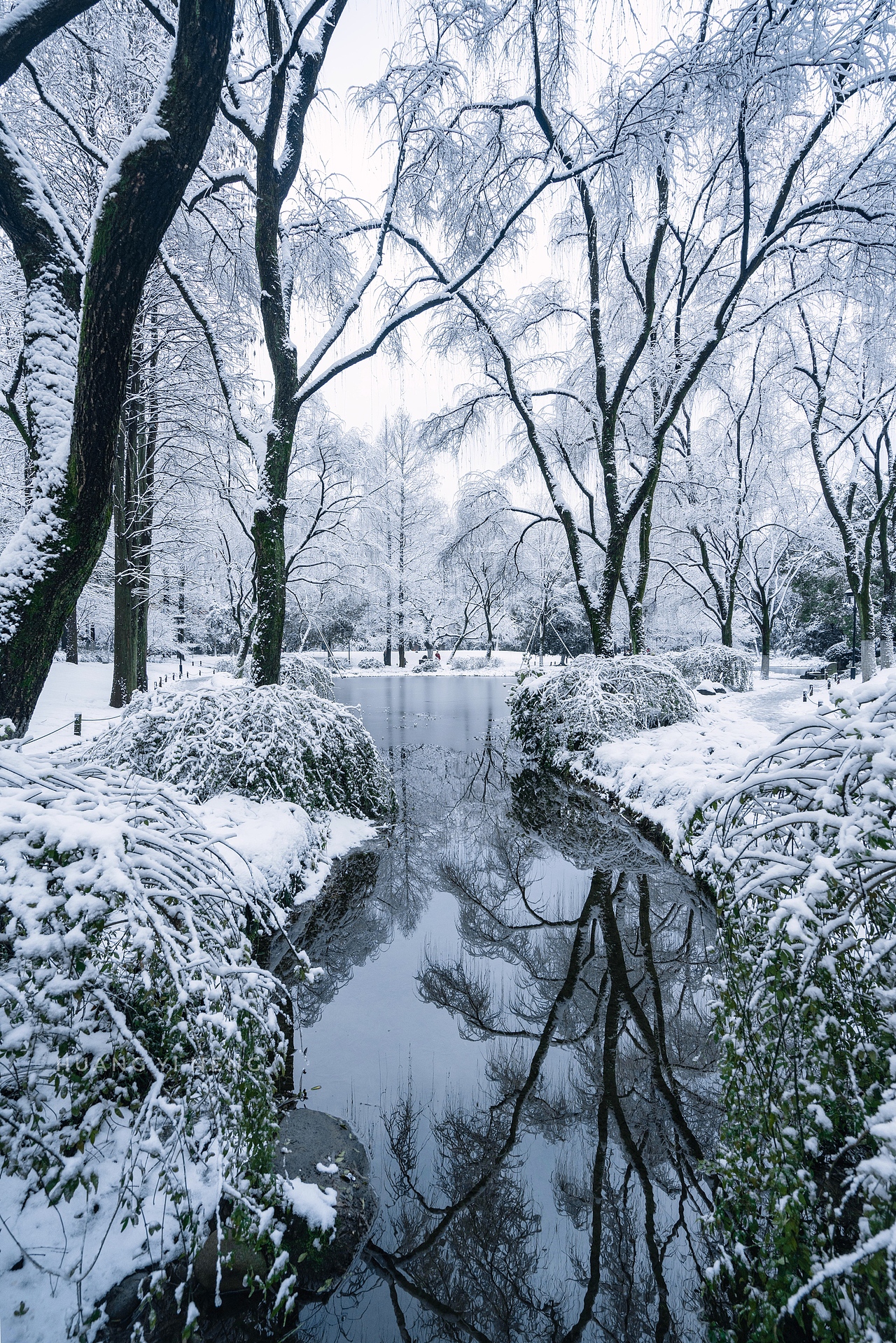 看看古意浓浓的杭州茅家埠雪景吧!