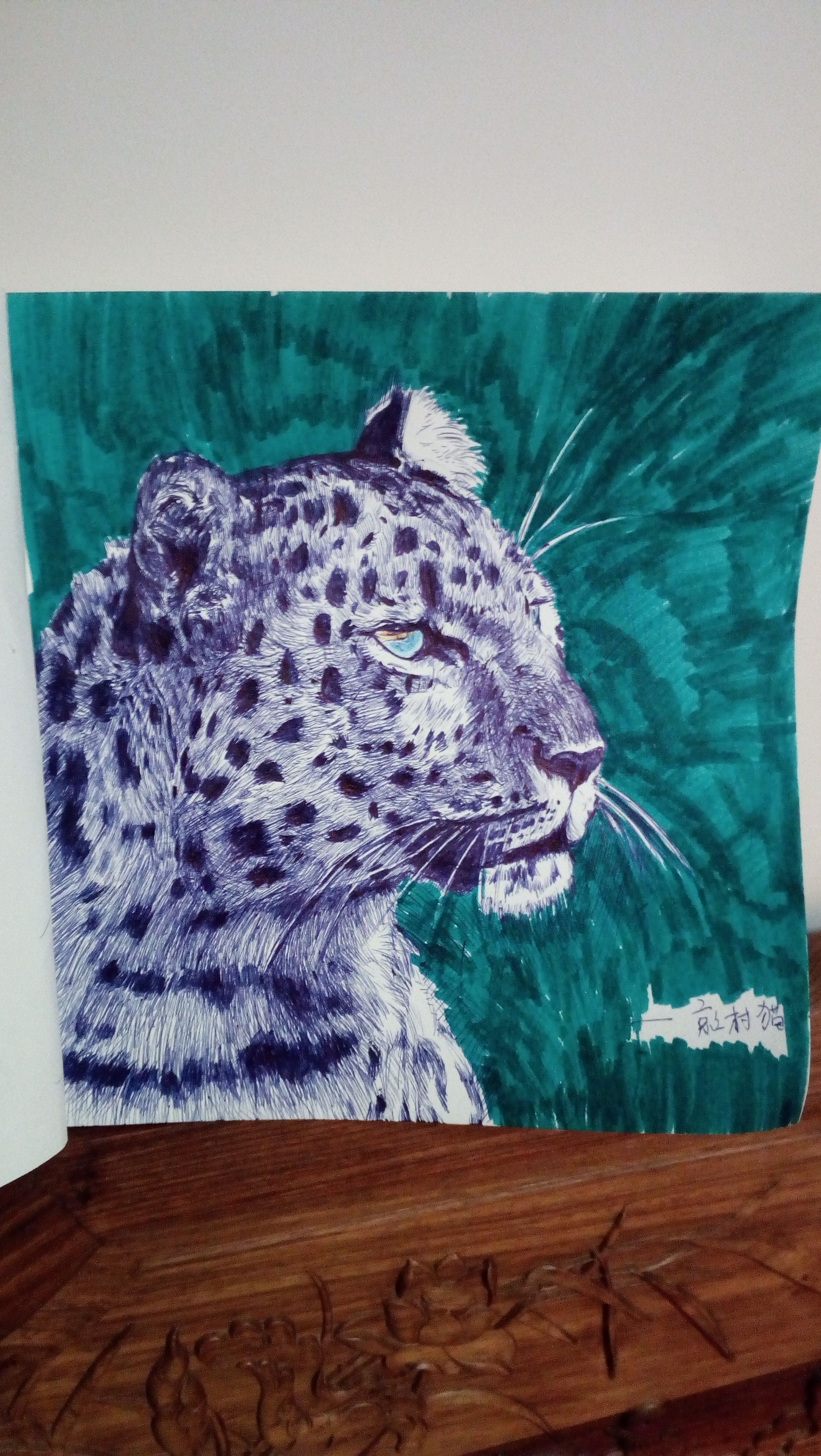 一次绘画的练习《豹子》