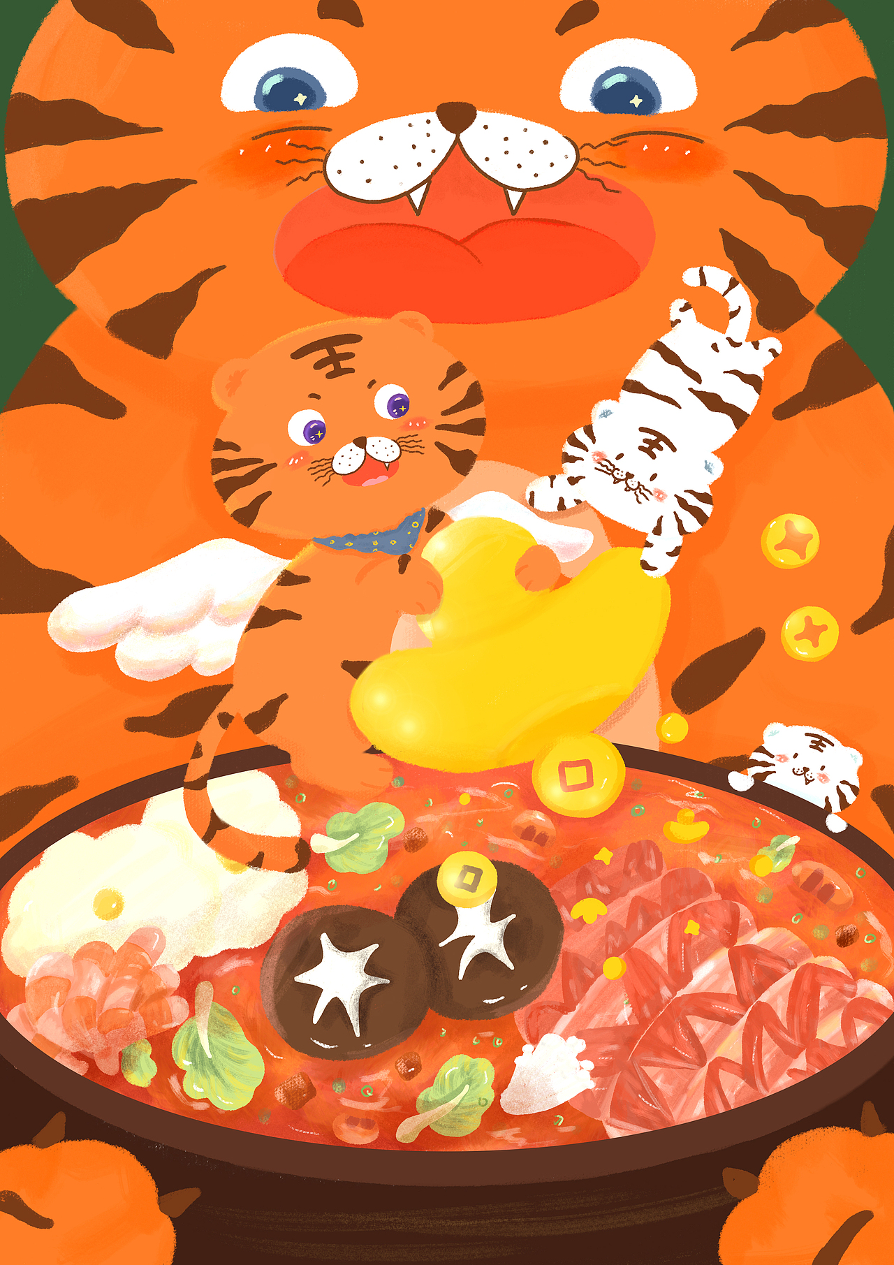 虎年插画（图ZMjg2Mjg0NzE2） - 创作习作 - 站酷设计师玉米酥SuSu原创素材 - 站酷ZCOOL