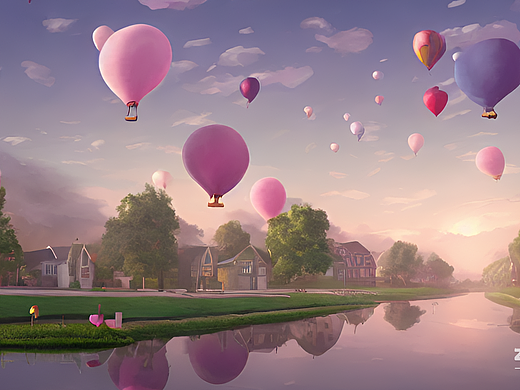 #AI創(chuàng)作實(shí)驗(yàn)室#飄著的氣球（個人主頁-ZNjI5NjcyNDA=） - AI作品 - 站酷設(shè)計(jì)師不吃小苦瓜原創(chuàng)素材 - 站酷ZCOOL