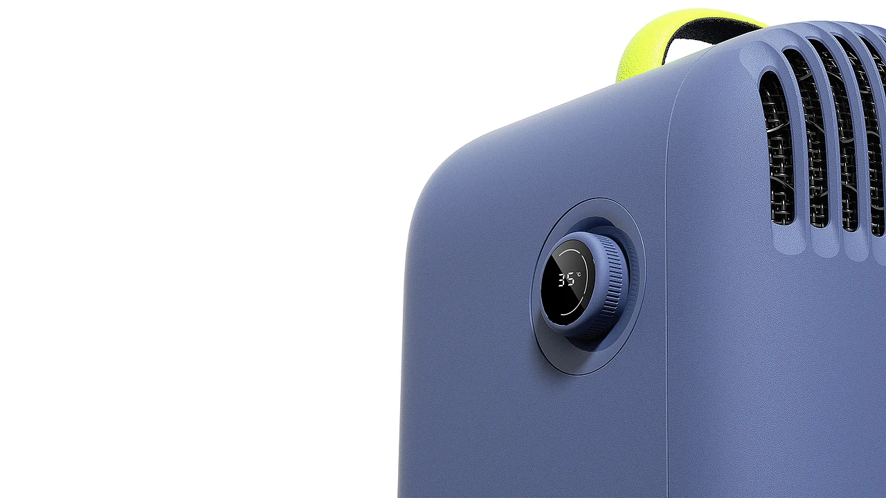 通过旋钮来调节风速的大小与开关<br>Knob to adjust the wind speed and switch