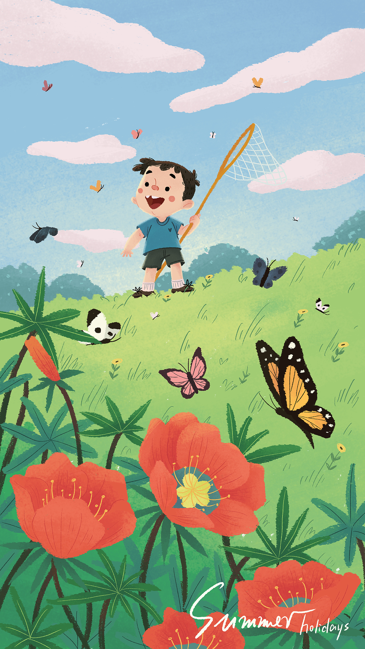 暑假生活|插画|儿童插画|瑶瑶啊瑶到外婆桥_原创作品-站酷zcool