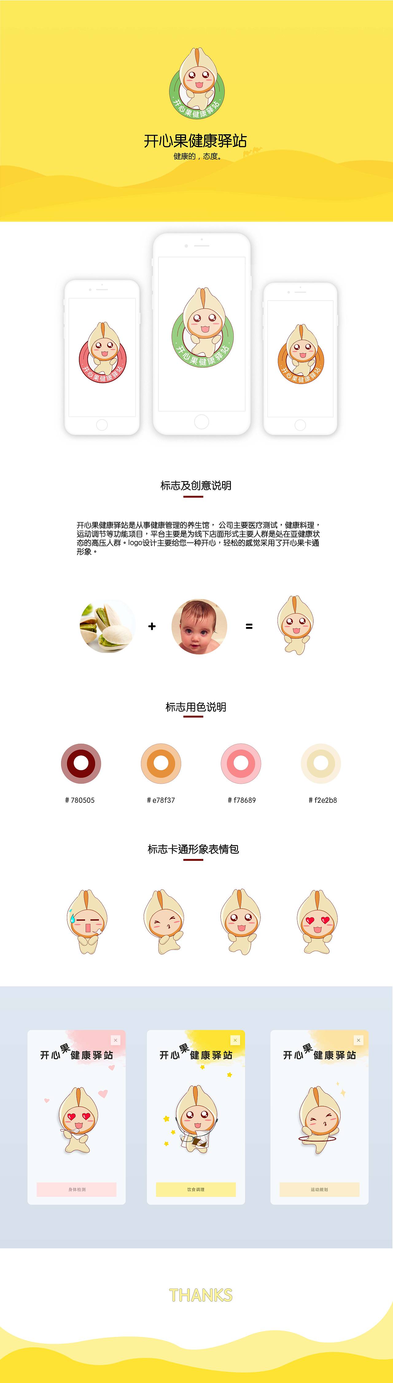 开心果健康驿站卡通logo展示