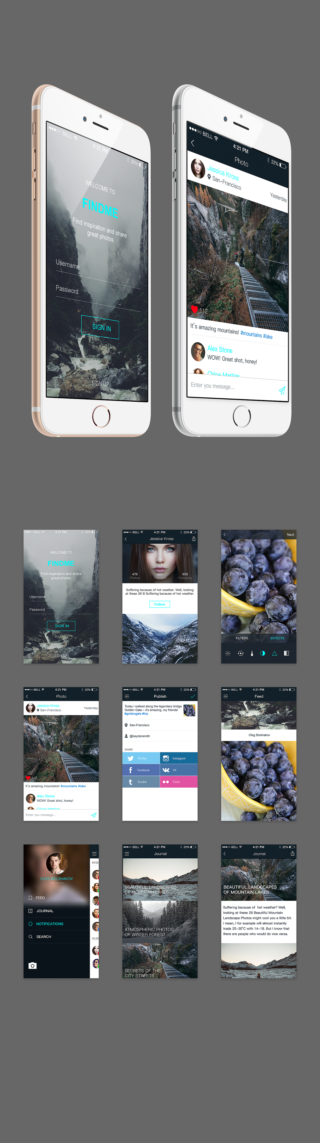 “findme”分享app UI界面设计