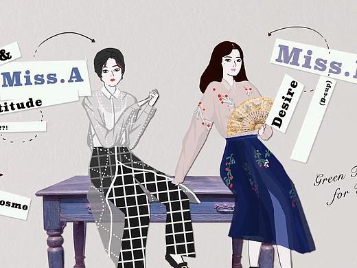 COSMO: Miss A & Miss D 时髦相对论（个人主页-ZMjc0NTIyNzI=） - 动画片 - 站酷设计师Droopee_Wong原创素材 - 站酷ZCOOL