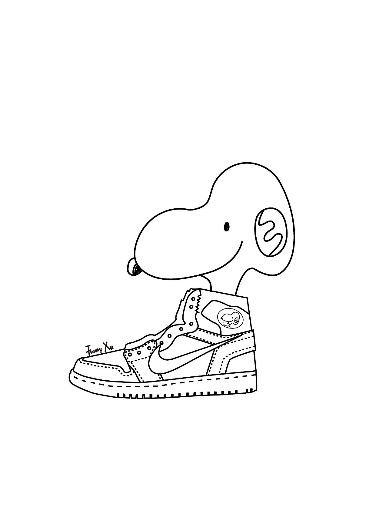 snoopy穿aj|插画|创作习作|翻泥funny_原创作品-站酷zcool
