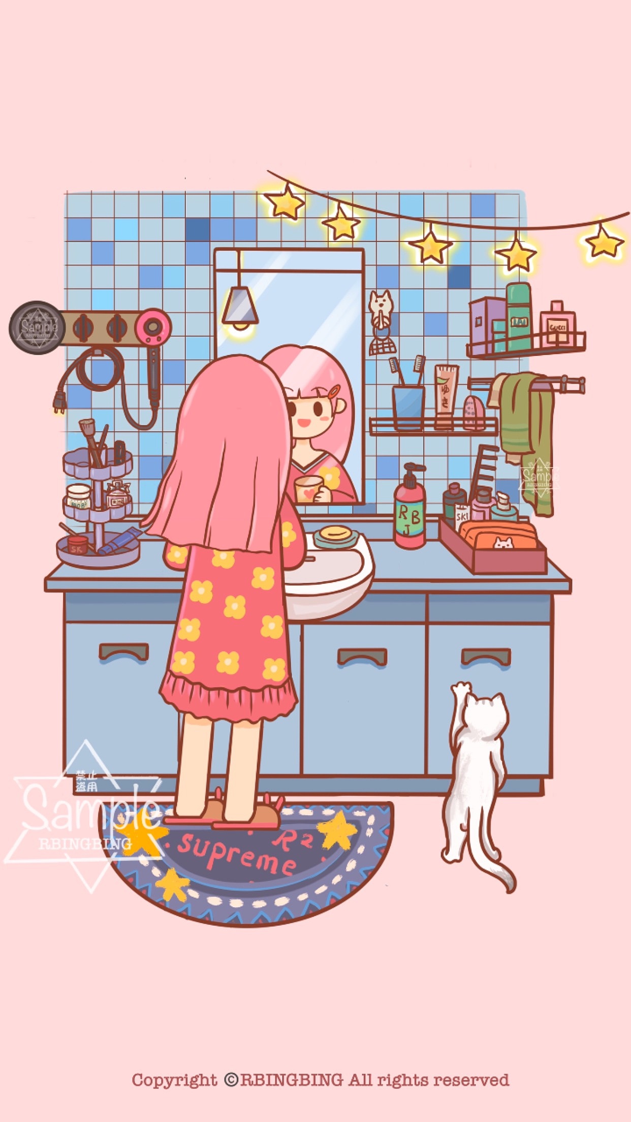 冰冰的家 洗漱间（图ZMjA3NDMzMzYw） - 商业插画 - 站酷设计师我家冰冰原创素材 - 站酷ZCOOL