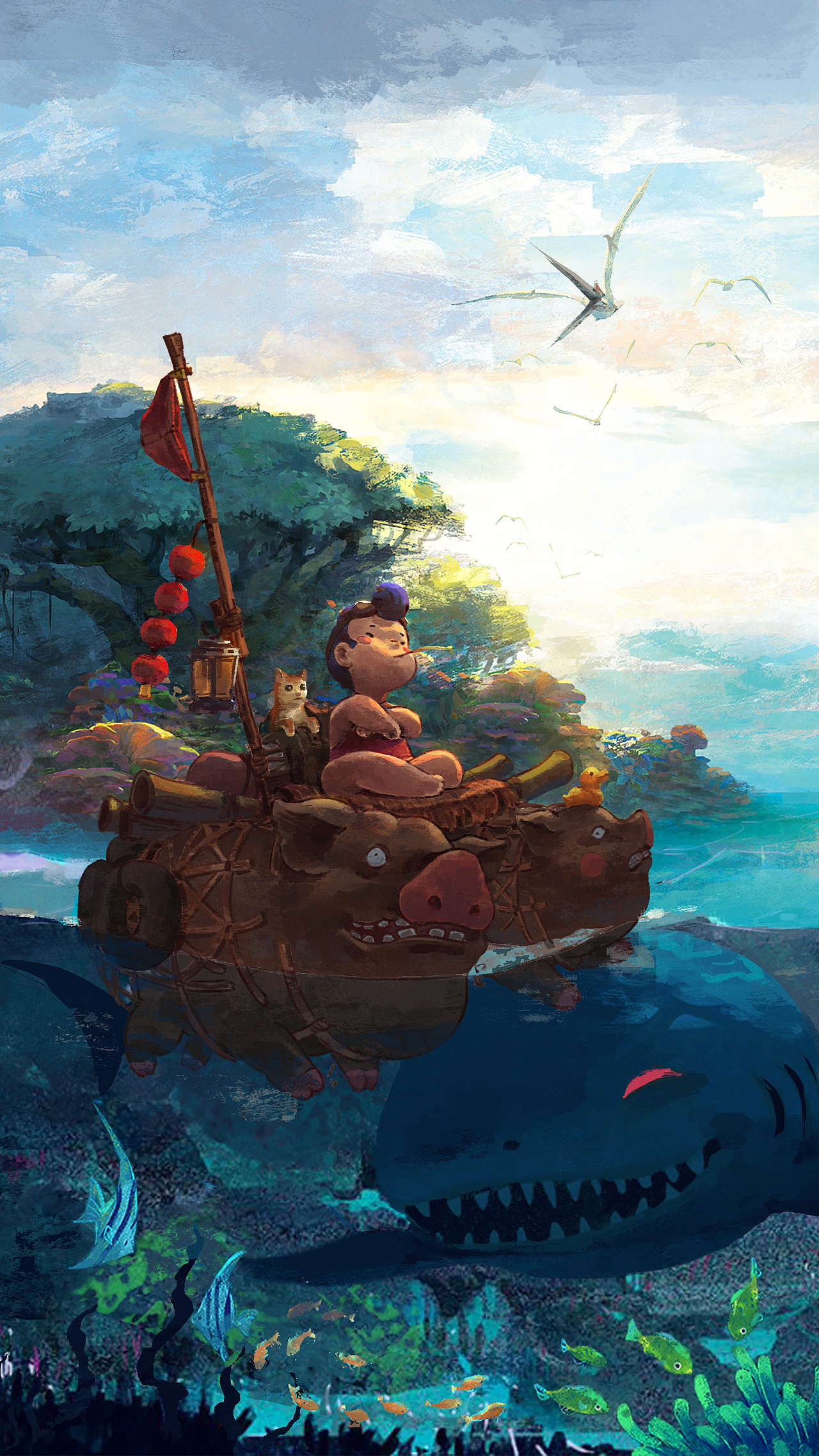 猪笼入水（图ZMTQzODc0NDgw） - 商业插画 - 站酷设计师KinYip原创素材 - 站酷ZCOOL