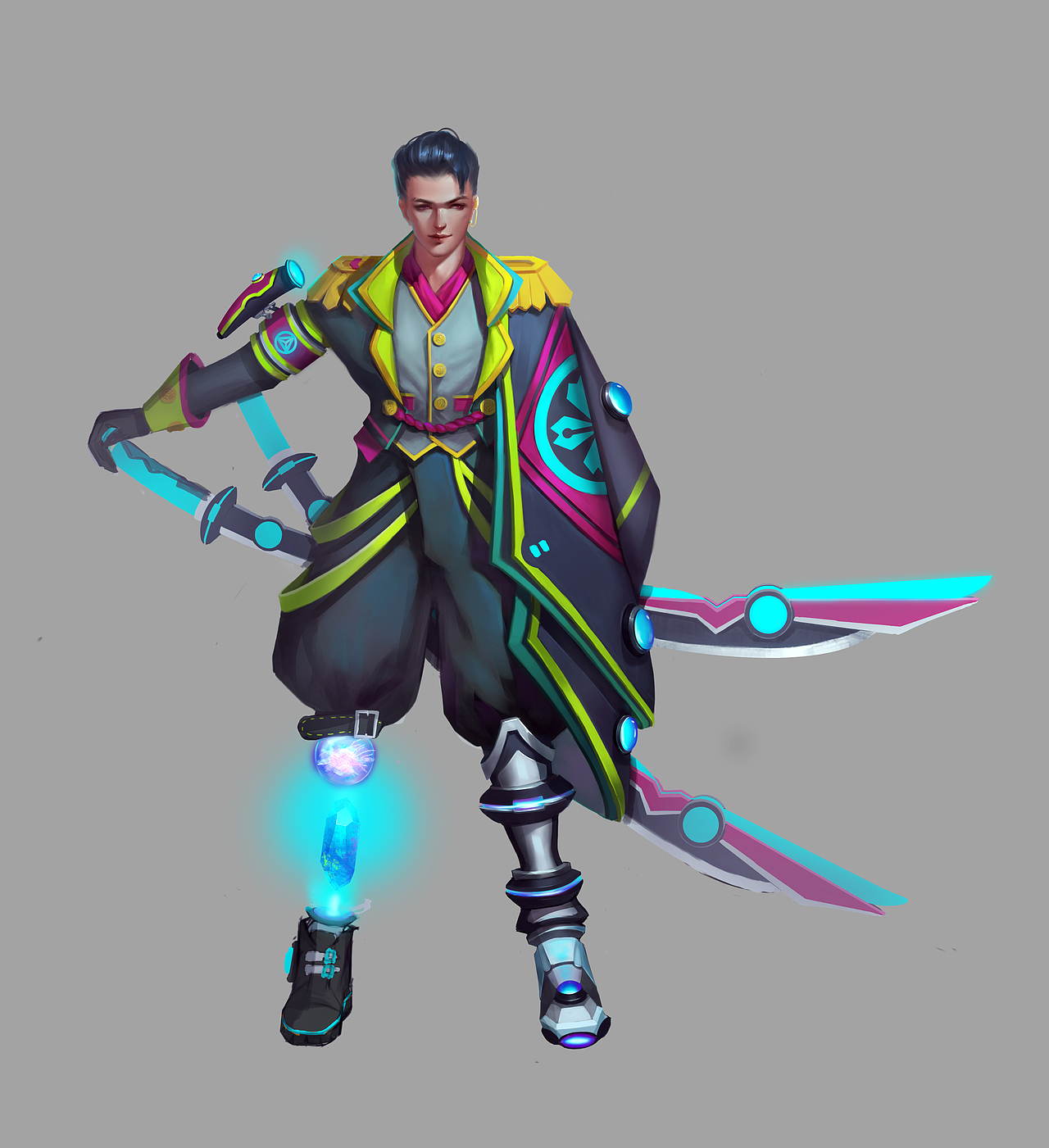 角色设计练习 赛博朋克男战士