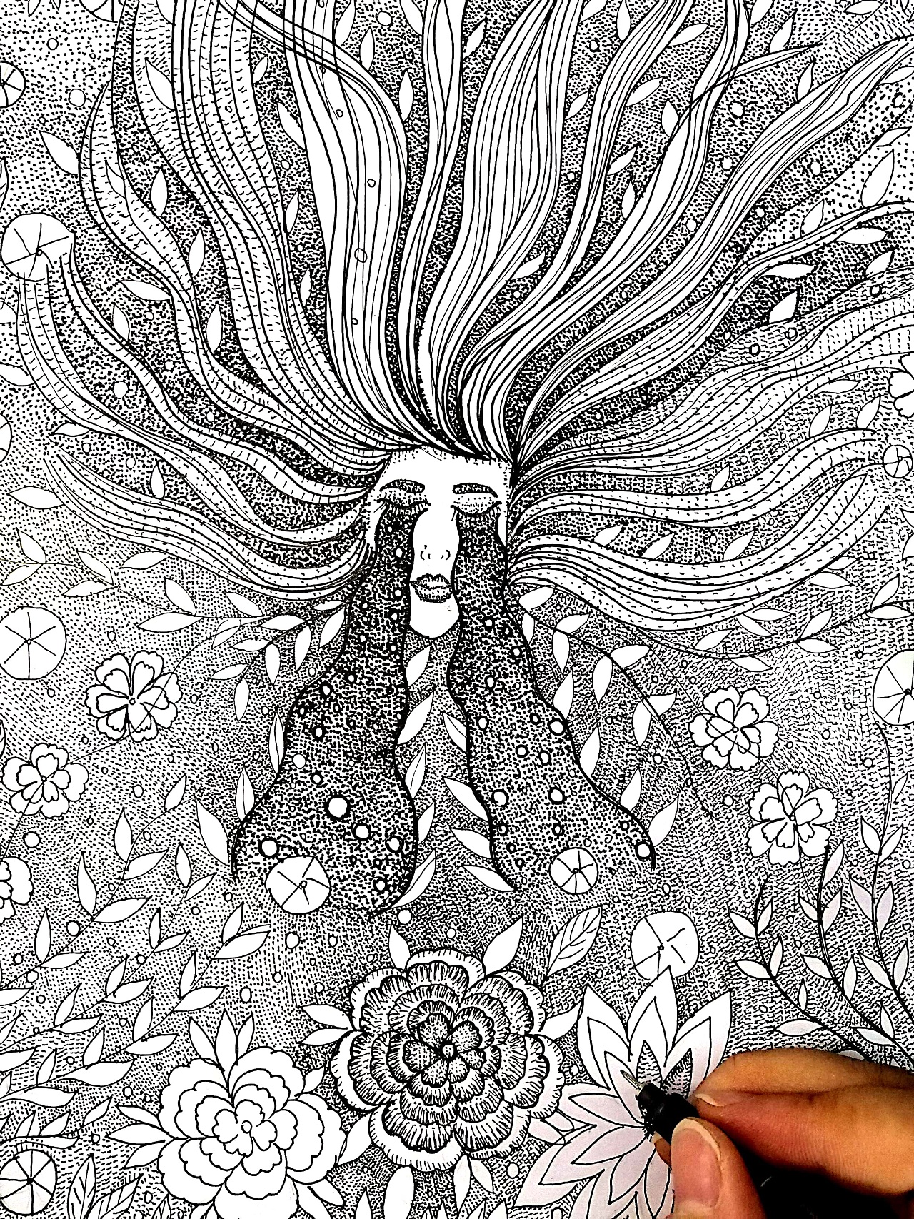 黑白点绘插画|插画|艺术插画|木仪 - 原创作品 - 站酷 (zcool)