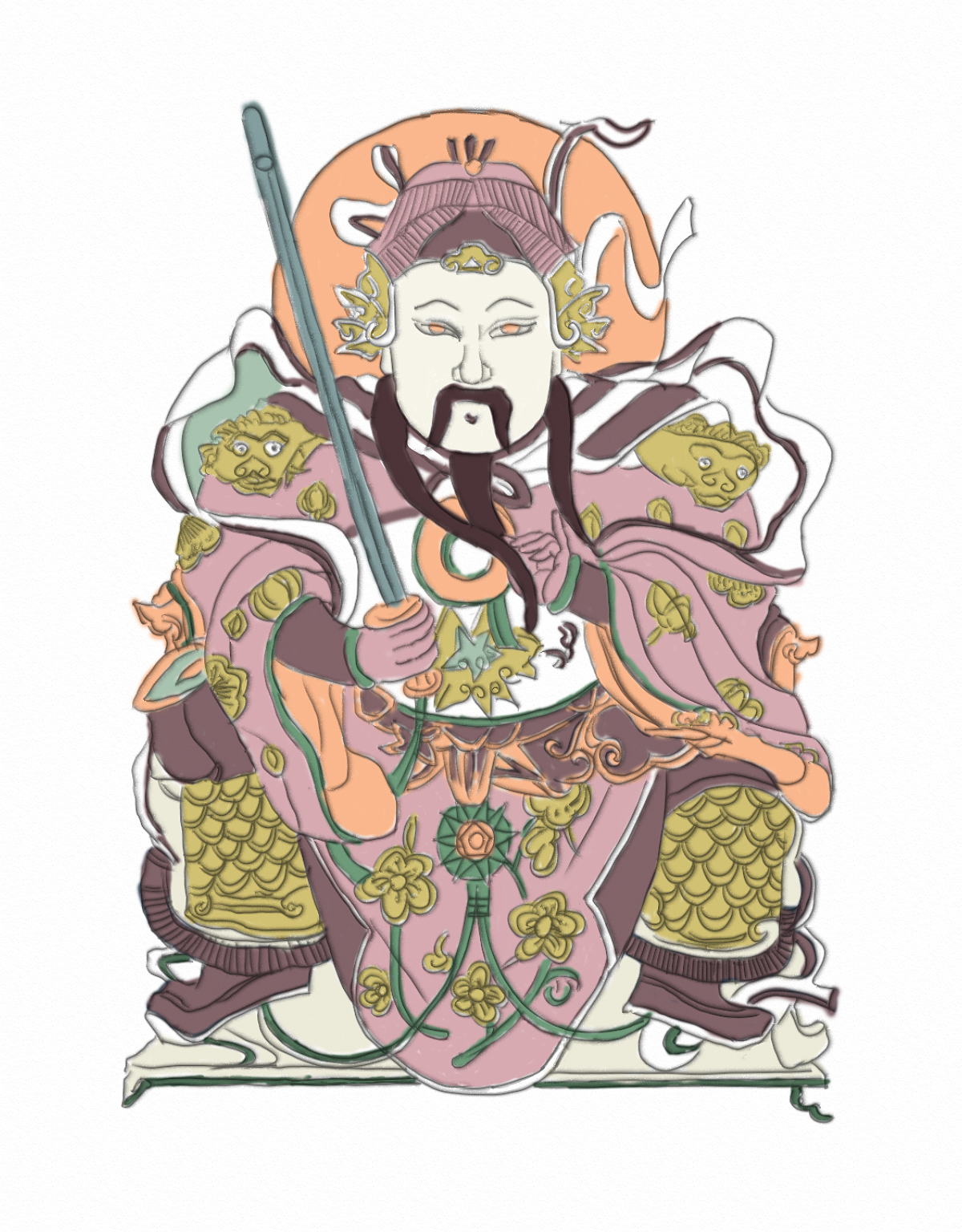 年画延展贴图设计