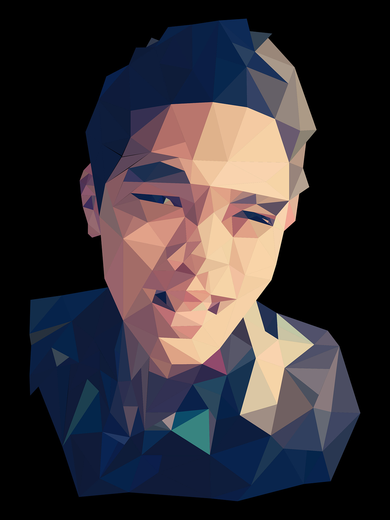 low poly 多边形头像制作(含过程)