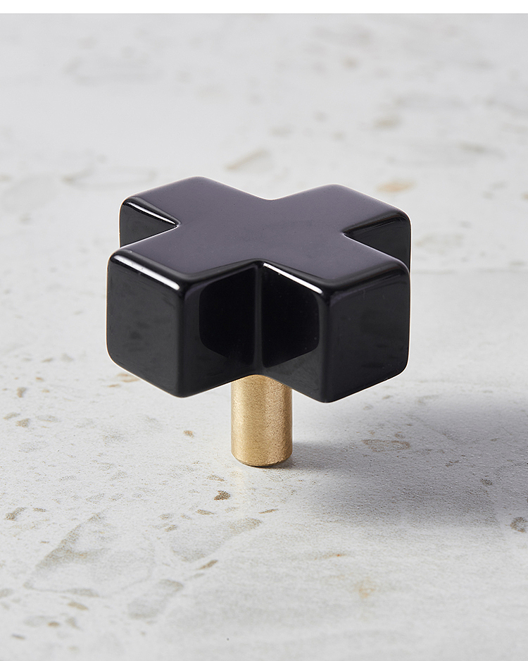 屿铜原创 I 黑曜石北欧风简约抽屉拉手