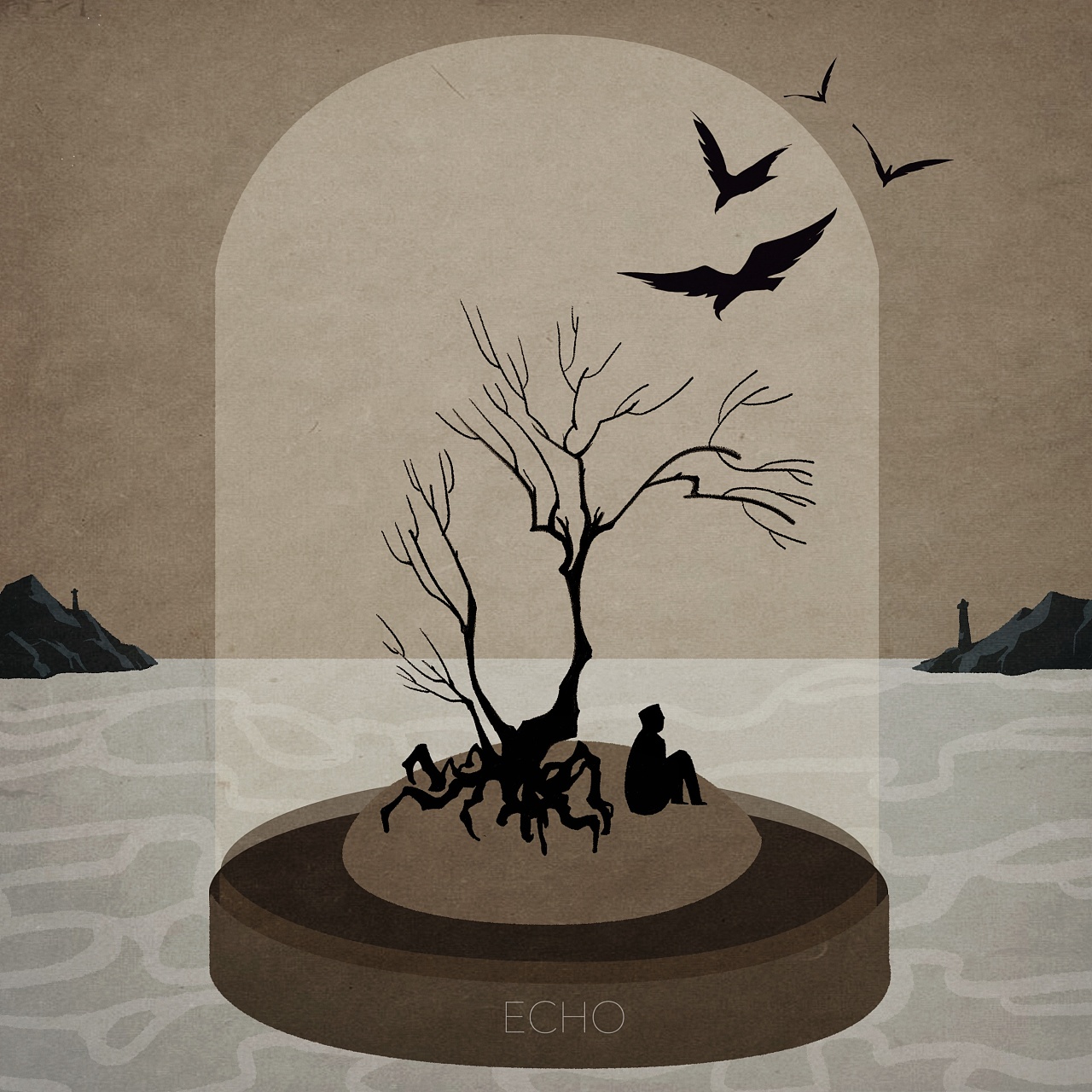 每个人都是一座孤岛 原创插画