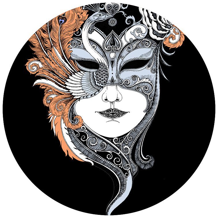 女人－面具 （插画作品）