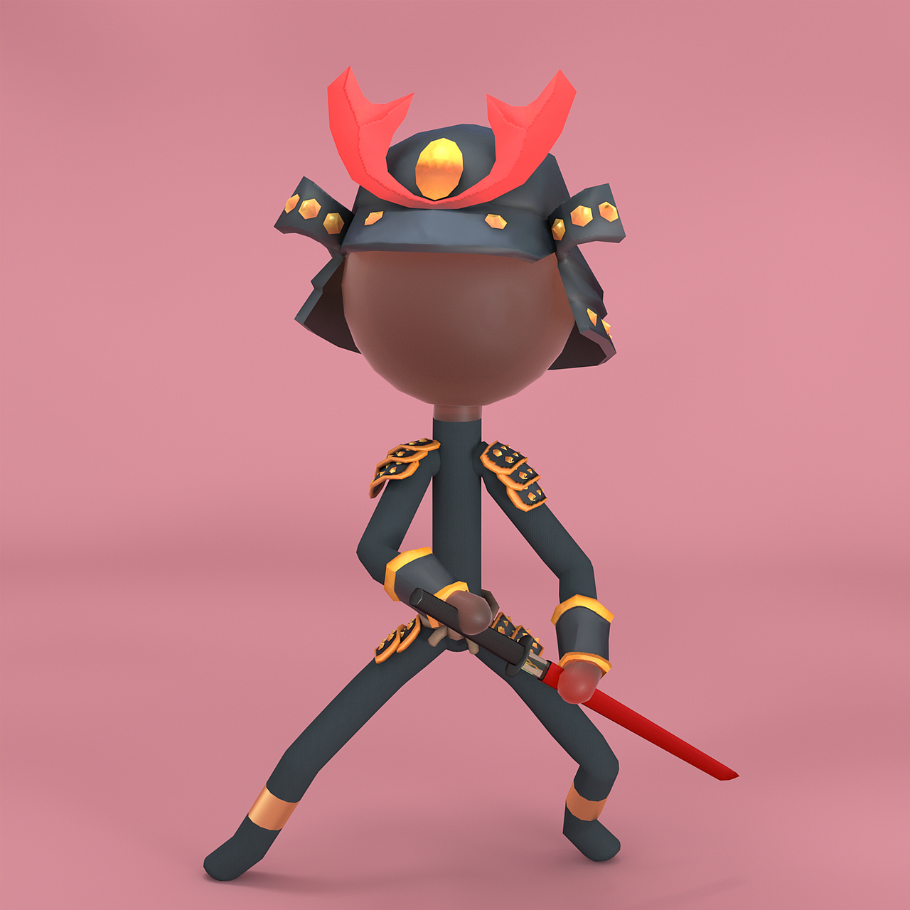 cinema 4d 卡通火柴人角色建模渲染