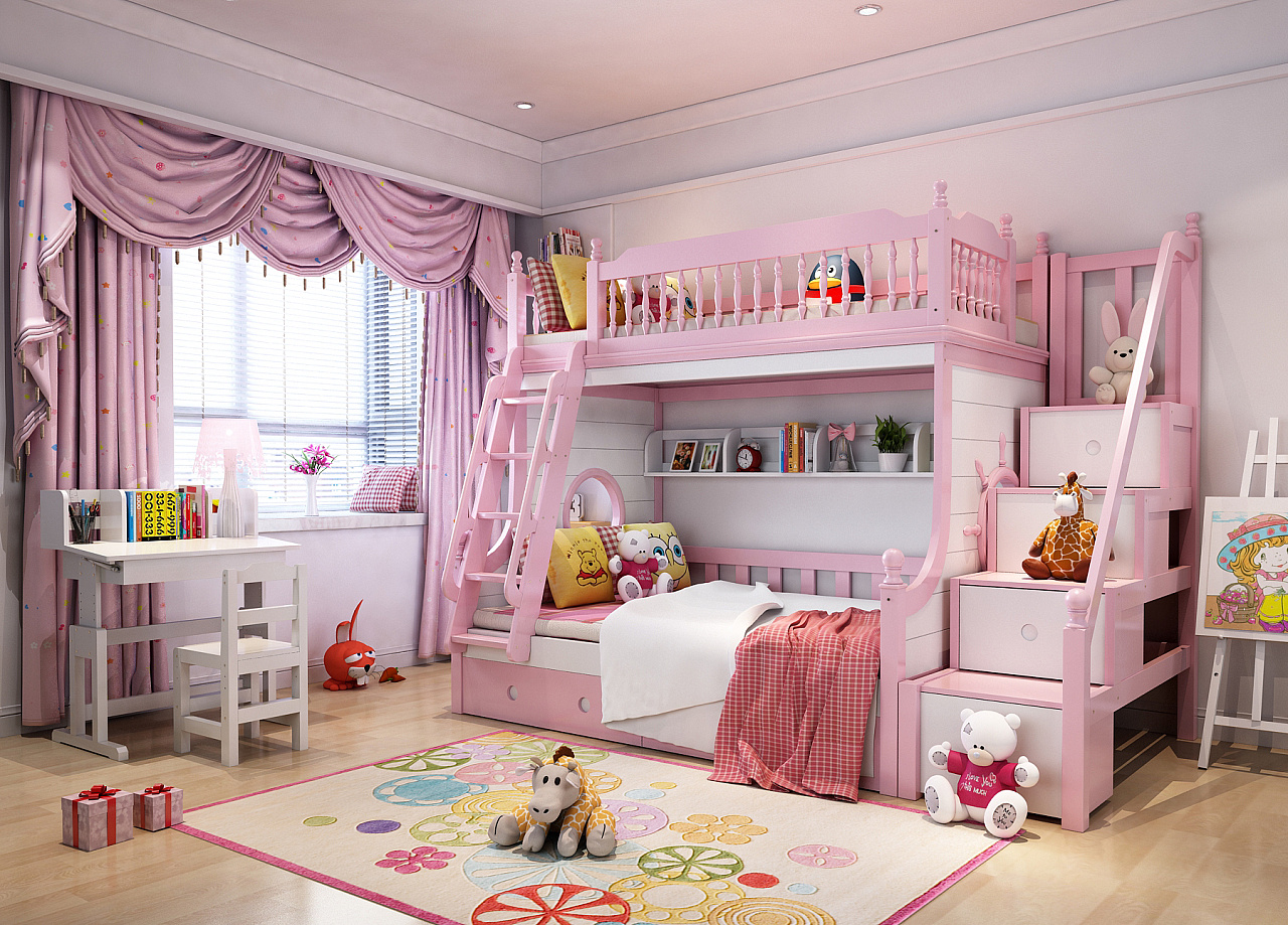 二孩时代怎么布置儿童房？一间房间就够了 - 美范儿设计效果图 - 每平每屋·设计家